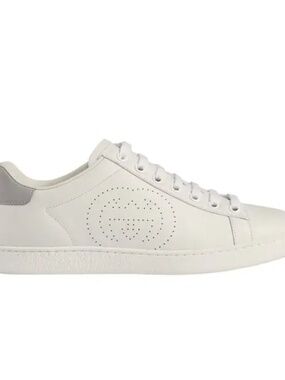 Gucci Ace Interlocking G Logo White Leather Sneakers